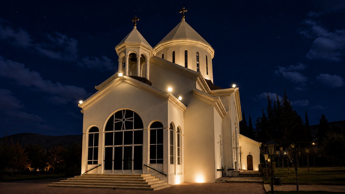 St. Paul Church, Anjar, at night